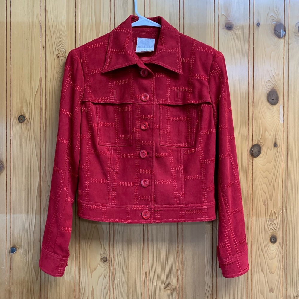 Vintage red faux suede jacket